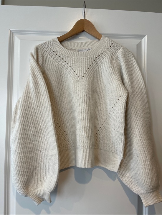 Noisy may Sweaters - Noisy May Cream Knit Bubble Sleeve Sweater